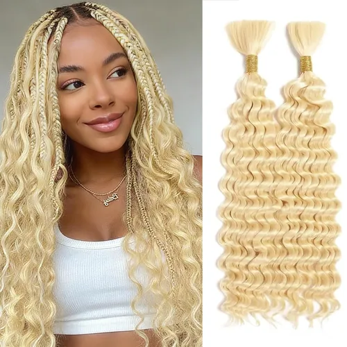 Vista 25 de Cabello humano bohemio, cabello trenzado, 16 pulgadas, 3.53 onzas #1B