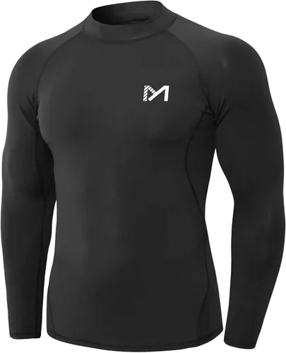 Vista 8 de Camisas de compresión de manga larga para hombre, capa base atlética