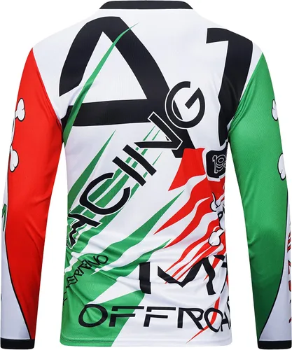 Vista 3 de Camiseta de manga larga para hombre de carreras todoterreno México, Jersey de bicicleta de montaña MTB, Camiseta de descenso y motocross