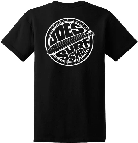 Vista 12 de Joe's Surf Shop - Camisetas de algodón pesado con gráficos en tamaño regular, grande y alto Logotipo de Longboard Ash / Sand