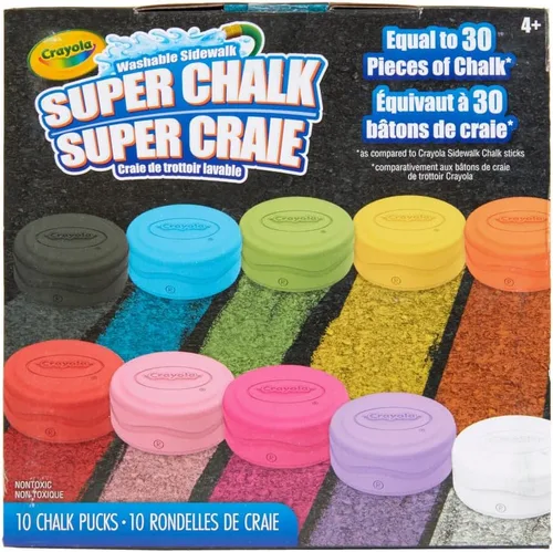 Vista 8 de Crayola Ultimate Colección de Tizas Lavables (64 unidades), Tiza para Acera al Aire Libre a Granel para Niños, Barras Antideslizantes, Actividades