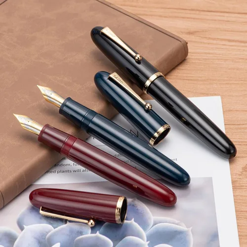 Vista 5 de Jinhao 9019 - Juego de 3 bolígrafos estilográficos de colores surtidos, tamaño 8, punta media, diseño clásico, bolígrafo de escritura suave