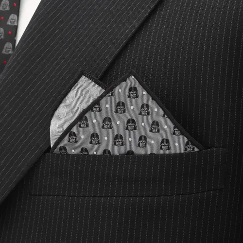 Vista 4 de Star Wars Darth Vader - Cuadrado de bolsillo con lunares grises, Gris