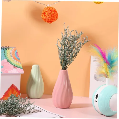 Vista 9 de ARTIBETTER Ramo de flores secas 3 racimos ramo de flores secas flores artificiales decoración del hogar del bebé