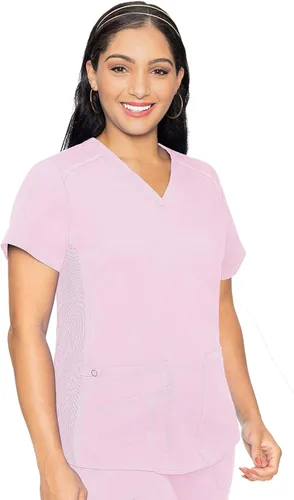 Vista 10 de Med Couture Touch - Camisa médica con cuello en V para mujer Sorbete de albaricoque