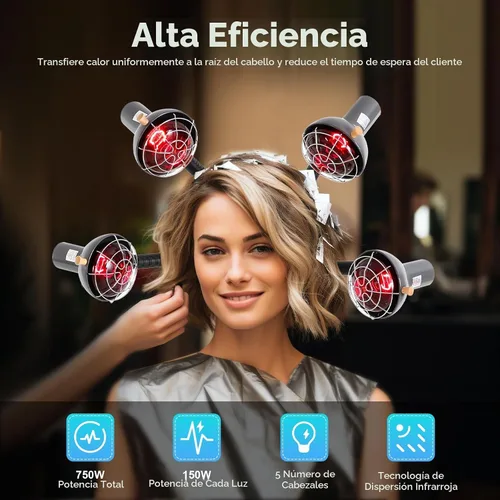 Vista 2 de Máquina de procesamiento de color de cabello infrarrojo con 5