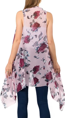 Vista 10 de Scarfand's - Chaleco de cárdigan largo para mujer, ligero, sin mangas, con parte delantera abierta