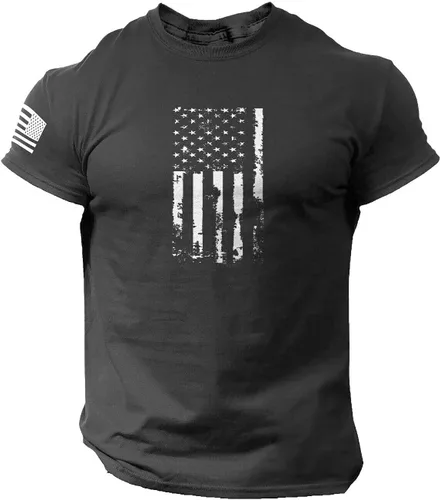 Vista 38 de Camisetas de verano para hombre, estilo casual, ajustado, manga corta, de algodón, patriótica, de Estados Unidos, con bandera americana, camiseta
