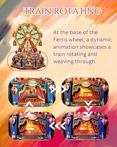 Vista 3 de Kits de Modelos Musicales de Ruedas de la Fortuna con Tema de Circo, Kit de Casa en Miniatura DIY con Luz, Kit de Casa de Muñecas, Rompecabezas 3D