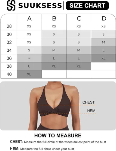 Vista 7 de SUUKSESS Sujetador deportivo de 2 piezas para mujer, con espalda abierta, con tirantes delgados, cuello en V, para entrenamiento