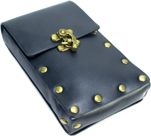 Vista 9 de Riñonera retro para mujer, riñonera para teléfono celular, steampunk, medieval, renacentista, accesorios de disfraz, Negro
