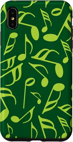 Vista 11 de Funda para iPhone 11 Pro Max con notas musicales verdes