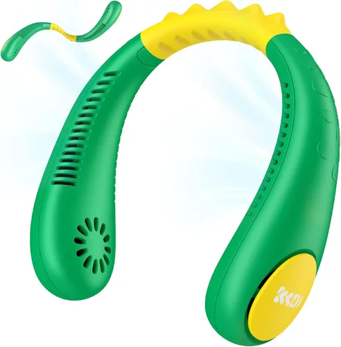 Vista 9 de Ventilador de cuello para niños, ventilador de cuello portátil sin aspas para niños de 4 a 14 años, ventilador recargable de 2600 mAh para niñas