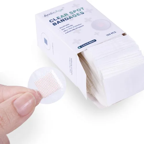 Vista 4 de 150pcs claro redondo punto vendajes PE impermeable círculo adhesivo vendajes 1 caja (nuevo pacakge)