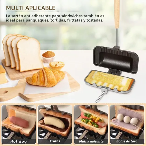 Vista 2 de Sandwichera 4w1h - Prensa para perros calientes y panini con tapa