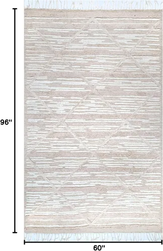 Vista 2 de Rugs USA Bing Shag - Alfombra de área, 5 x 8 pies, color beige