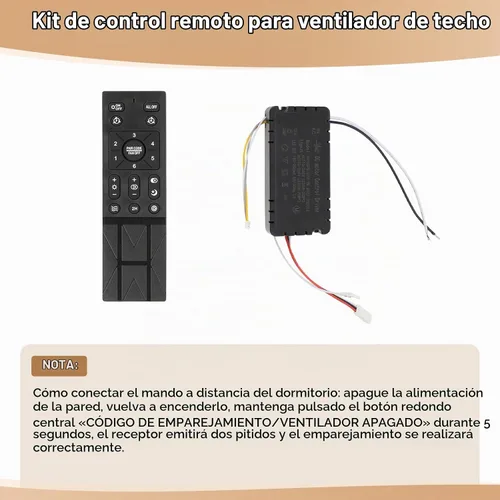 Vista 6 de Kit de control remoto de luces de ventilador de techo con 6 ajustes regulador de atenuación Control variable para luz de ventilador de dormitorio