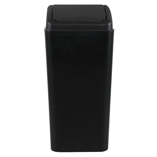 Vista 7 de Cubo de basura con tapa oscilante de 4.2 galones, cubo de basura de plástico con tapa, color negro