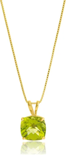Vista 19 de MAX + STONE Cushion Cut Gemstone Necklace 8mm Solitaire Birthstone Necklace for Women Gemstone Pendant Necklaces with 18 inch Box Chain