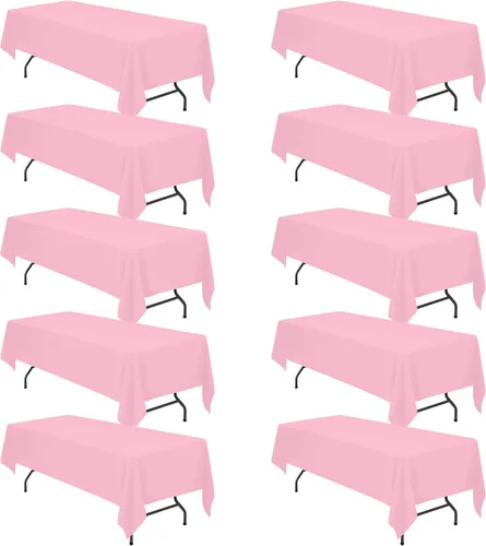 Vista 55 de BRILLMAX - Manteles para mesa rectangular de 6 pies, tela de lino de poliéster, lavable, para boda, recepción, banquete, fiesta de cumpleaños, 60 x