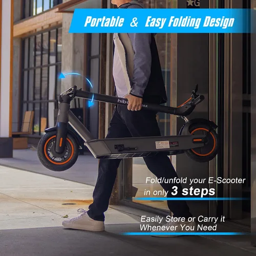 Vista 5 de Hiboy S2 MAX Adult Electric Scooter, 500W Motor, 40.4 Miles Long Range 2-Negro