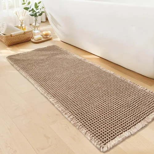 Vista 12 de Alfombra de baño negra – Alfombra de baño antideslizante y lavable, súper absorbente y de secado rápido, pequeña alfombra de baño bohemia para Negro