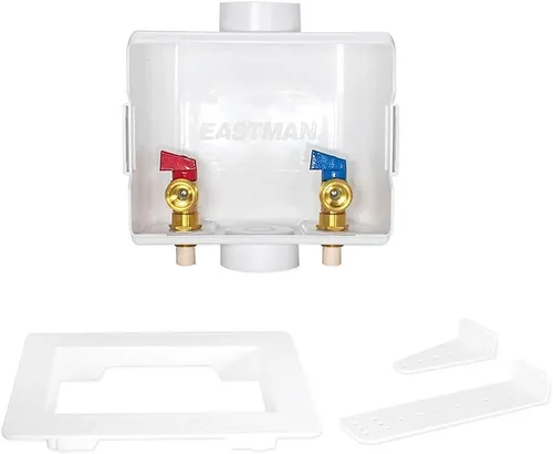 Vista 5 de Eastman Conexión de CPVC de 1/2 pulgada, caja de salida blanca para lavadora de drenaje central, 60249