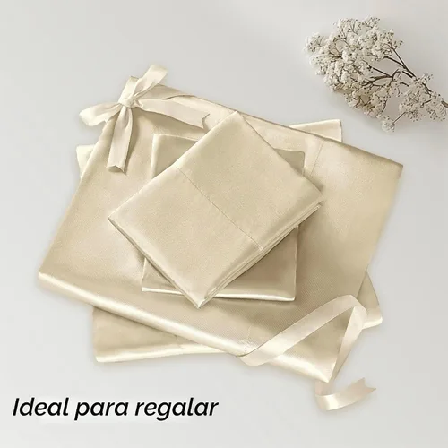 Vista 12 de Madison Park Essentials - Juego de sábanas de satén tamaño matrimonial, 6 Champán