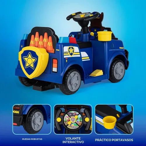Vista 3 de Paw Patrol Chase - Coche infantil de 6 V con batería recargable
