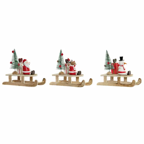 Vista 2 de Adorno Navideño DKD Home Decor Madera Papá Noel (14 x 6 x 13 cm) (3 pcs)