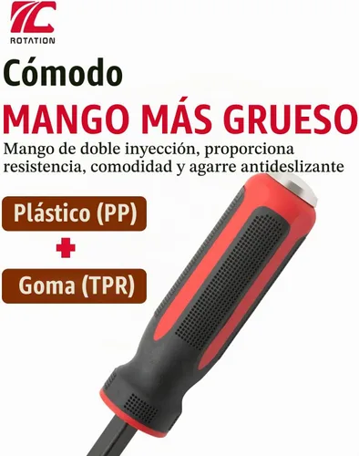 Vista 3 de ROTATION Punta de palanca de 12 pulgadas para levantar y hacer palanca 1PC Rojo