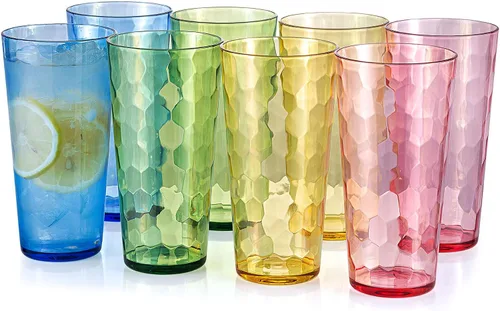 Vista 8 de KOXIN-KARLU Mixed Drinkware - Vasos de plástico de 26 onzas, vasos de agua acrílicos, juego de 6 unidades, color azul