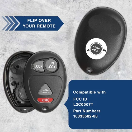 Vista 5 de keylessoption sólo el caso Keyless Entry Remote Key Fob Shell, Negro