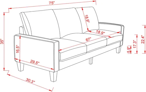 Vista 2 de CITYLIGHT Juego de sofá de 2 piezas de 2+3 plazas con espacio de almacenamiento y patas de madera maciza, juego de sala de estar tapizado con sofá
