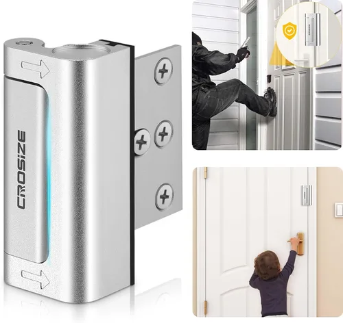 Vista 10 de Cerradura de seguridad para puertas del hogar, cerradura de refuerzo de metal mejorada, cerradura de seguridad para puertas de 3 pulgadas que