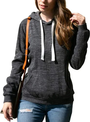 Vista 6 de DOUBLJU Suéter básico ligero y esencial, cómodo, informal, sin botones, sudadera con capucha para mujer, tallas extragrandes