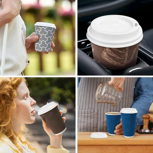 Vista 6 de Paquete de 180 tapas para tazas de café, tapa de plástico para vasos