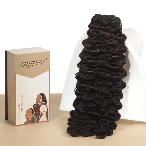 Vista 10 de Cabello humano rizado birmano crudo, 100% pelo crudo camboyano #Birmano rizado color natural