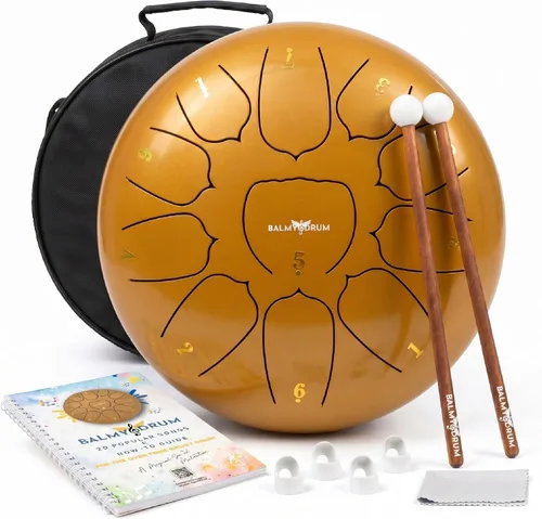 Vista 16 de El Tambor Bálsamo - Tambor de Lengua de Acero de 6 Pulgadas de 8 Notas, Instrumento de Tambor de Acero, Tambores para Niños y Adultos, Set de Tambor