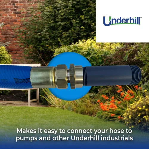 Vista 5 de Underhill Conector de manguera de jardín Accesorios de latón macizo Adaptador de manguera hembra a macho, rosca hembra de 1 pulgada x rosca