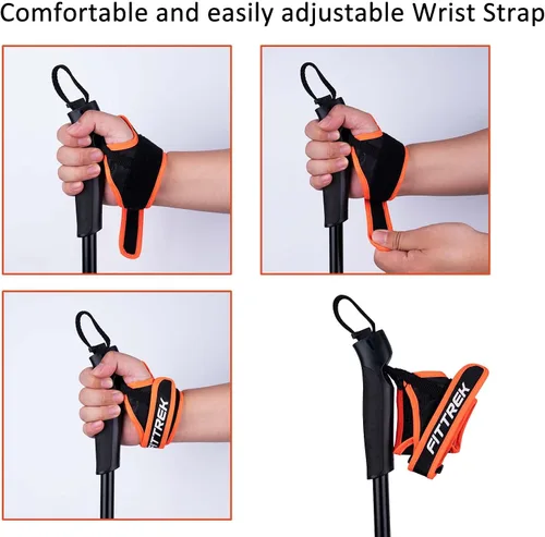 Vista 2 de FitTrek Bastones de senderismo nórdicos para hombres y mujeres, paquete de 2 bastones nórdicos de aluminio - Bastones nórdicos con agarre ergonómico