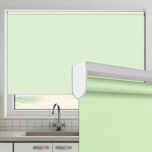 Vista 21 de Persianas enrollables 100% opacas sin cordón, hechas a pedido, color beige, fácil instalación para el hogar y la oficina