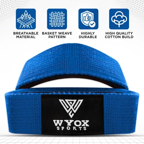 Vista 4 de WYOX Figure 8 Lifting Wrist Straps for Weightlifting – Heavy Duty Padded Neoprene Wrist Support, Powerlifting & Strength Training Lift Straps for