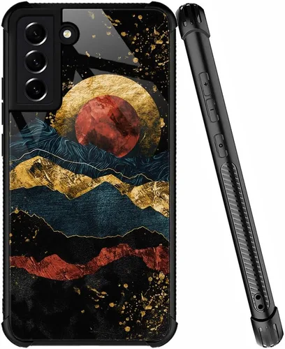 Vista 28 de ZHEGAILIAN Funda compatible con Samsung Galaxy S21, funda de vidrio orgánico para niñas, mujeres y hombres, diseño de cuatro esquinas, antiarañazos