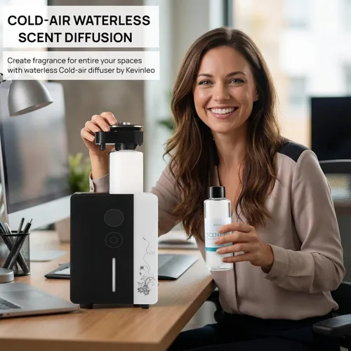 Vista 5 de Difusor - Máquina de aire WiFi para uso doméstico y comercial, cubre 7500 pies cuadrados, difusor de aceite HVAC sin agua para nebulización de aire