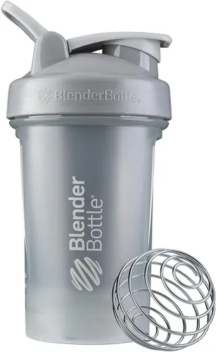 Vista 2 de BlenderBottle Classic v2 - Botella mezcladora de 20 onzas, gris guijarro, y botella mezcladora Classic V2 de 20 onzas, blanco, perfectas