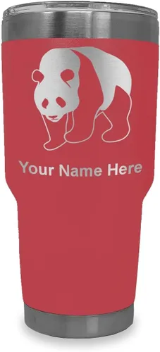 Vista 38 de LaserGram Vaso aislado al vacío de 20 onzas, oso panda, grabado personalizado incluido (negro)