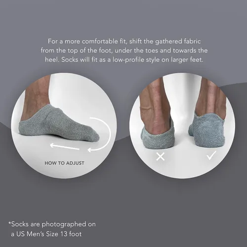 Vista 5 de Barefoot Scientist Sleep On It Calcetines de gel hidratantes durante la noche, calcetines de tobillo de perfil bajo, nutren tus pies, gris, talla L