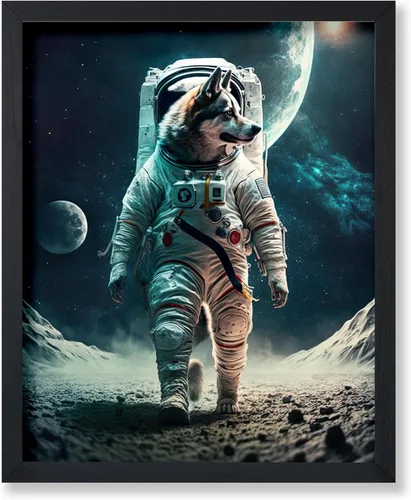 Vista 11 de Poster Master Póster vintage de animales – Impresión retro divertida – Regalo para artista, amigo – Oso Grizzly en traje espacial, astronauta, luna