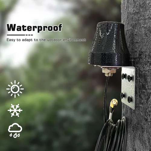 Vista 2 de Antena SMA impermeable 4G LTE mejorada para montaje en pared al aire libre, cable moldeado resistente de 10 pies para SPYPOINT Cell Link/Link Micro